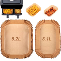 Rectangle Air Fryer Paper Liners for Tefal 5.2L&3.1L Dual Basket Airfryer Disposable Paper Kitchen Baking Cooking Accessories