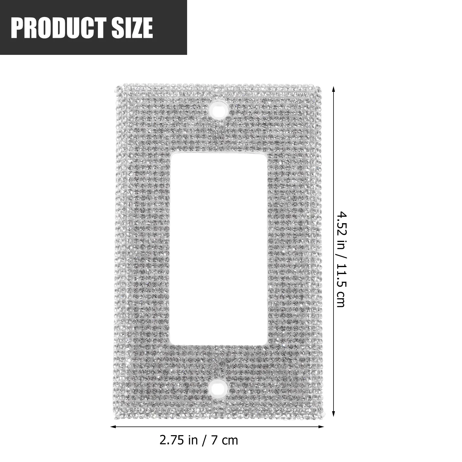 1-Slot Bling Rhinestone Light Switch Cover Plate Premium Pc Material Sparkling Decorative Outlet Cover for Wall Socket Bright