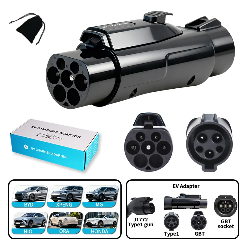 

Адаптер зарядного устройства TYPE1 к GBT для электромобиля Адаптер TYPE1 к GBT EV Разъем зарядного устройства для электромобиля 32A/16A
