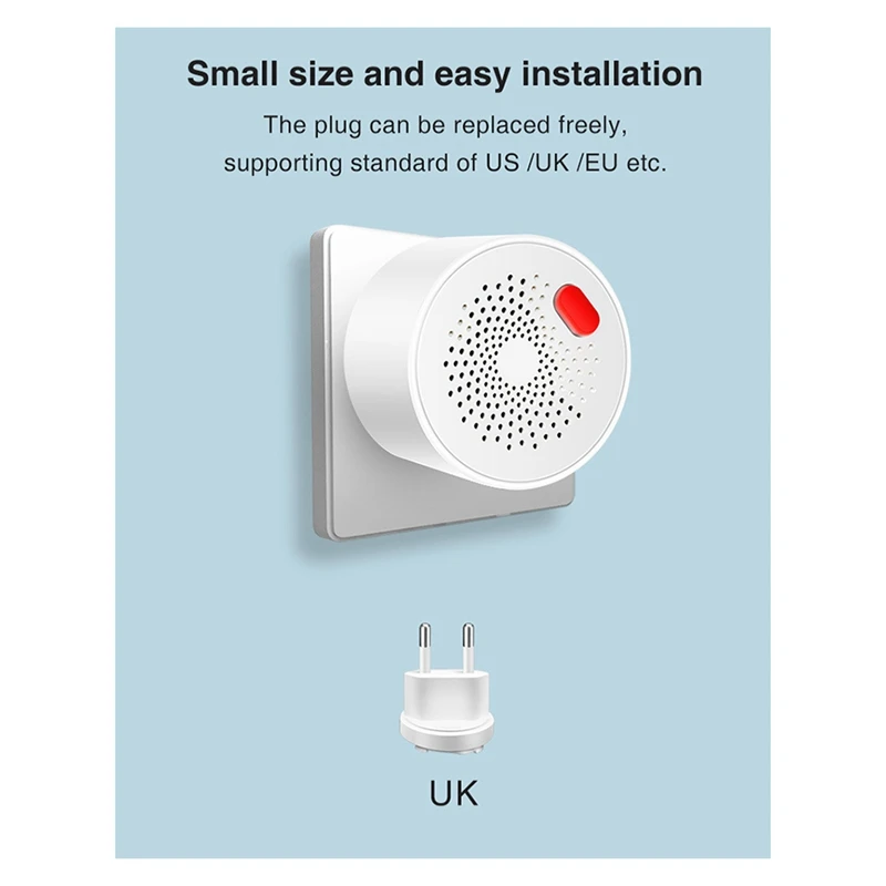 Zigbee Natural Gas Sensor Combustible Household Smart LPG Gas Leakage Alarm Detector Fire Security Protection EU-PLUG