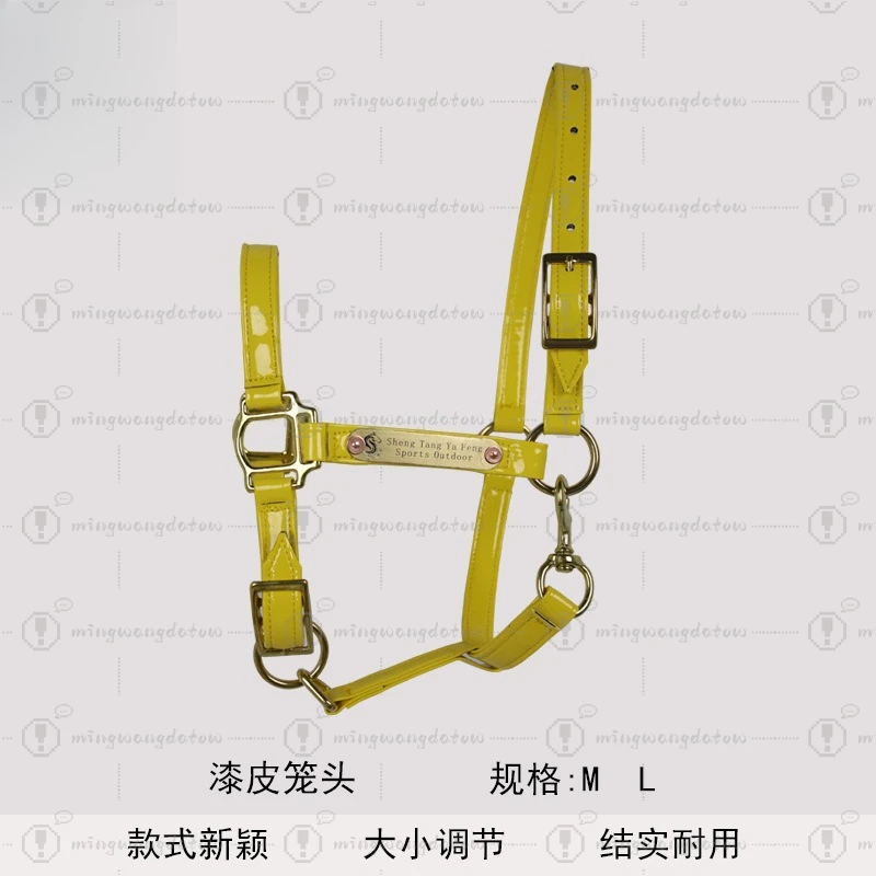 New Patent Leather Halter with Copper Fittings, Wear-Resistant Durable Halter for Horse & Pony, Protective Equestrian Tack