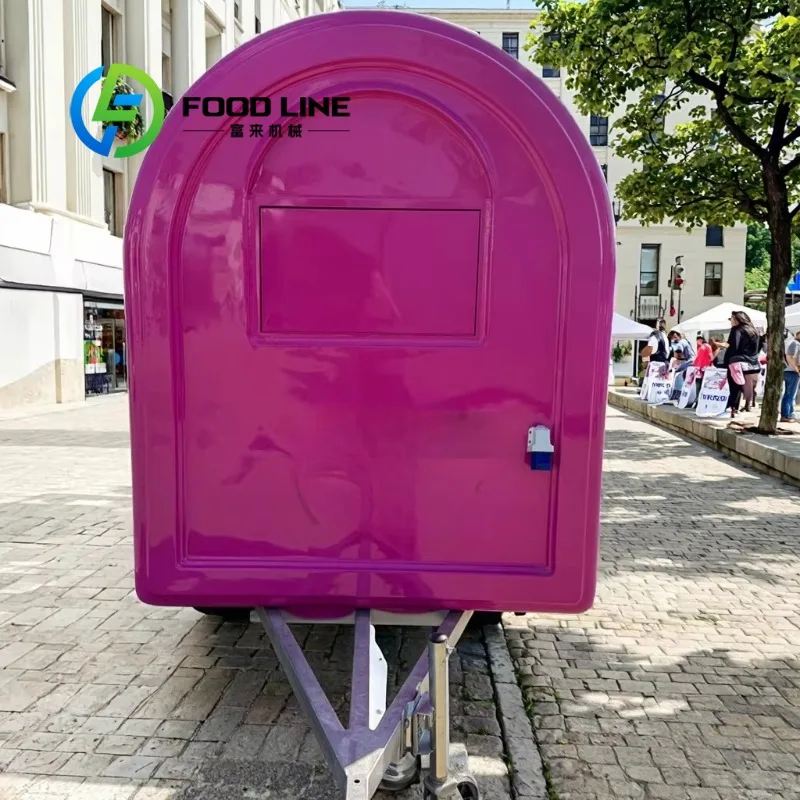 

Fully Equipped Commercial Kitchen on Mobile Food Truck for Hotdogs and Ice Cream Made of Durable Fiberglass