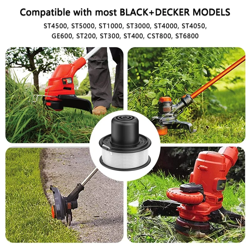 Катушка триммера A6226-XJ, совместимая с триммером для травы Black+Decker, заменяет модели GL250, GL310 с крышкой катушки триммера