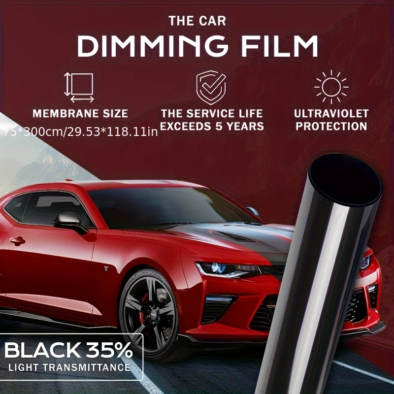 5 Percent VLT Privacy Window Film UV Block Sun Shade Security Film Self Adhesive for Car Home Office Glass Door Truck