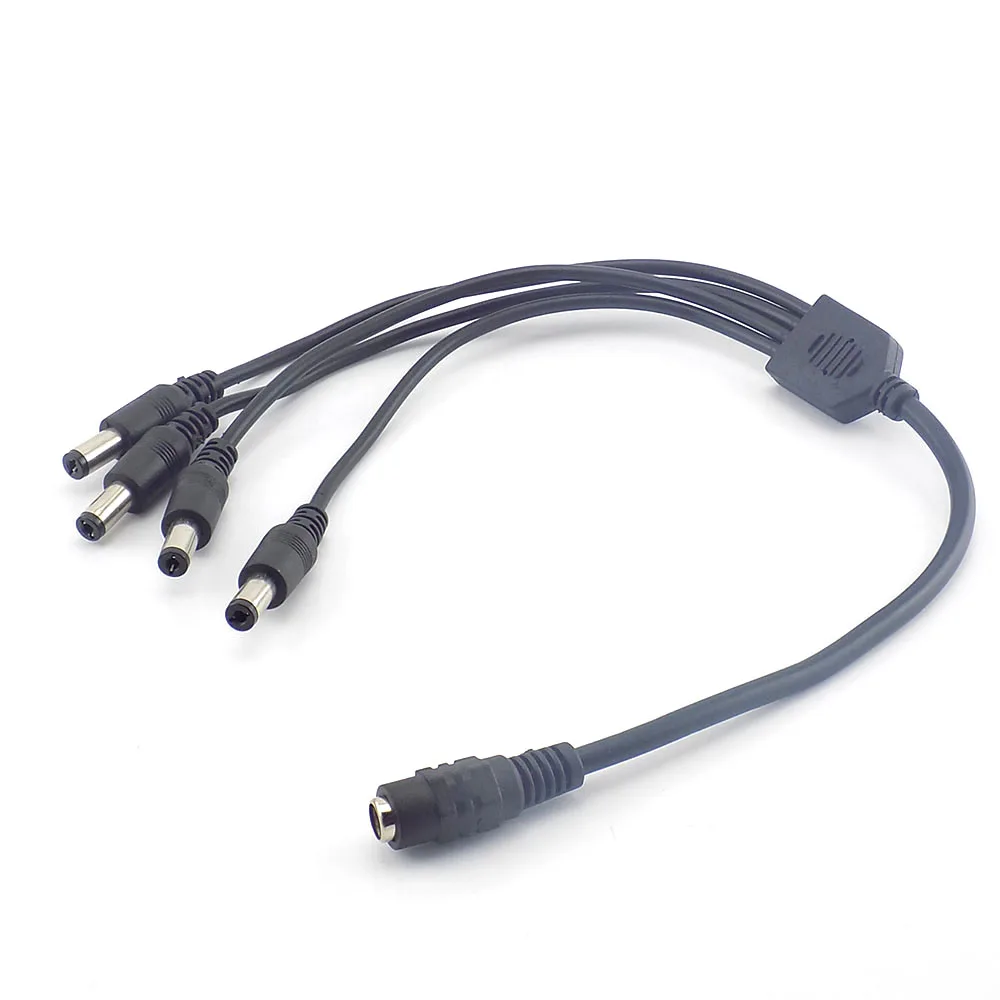 Gakaki-Câble de prise répartiteur 1 femelle vers 4 mâles, 2.1x5.5mm, alimentation 12V pour vidéosurveillance, CCTV, vente en gros