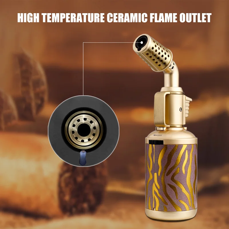 

JOBON Creative Shape Cigar Lighter Windproof Blue Flame Locking Flame Rotor Design UV Transfer Printing Pattern Craft Gifts