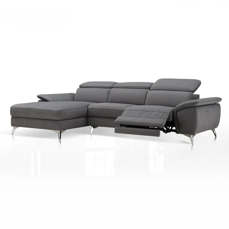 

-European Modern Style Fabric Sofa Set Electric Recliner L Shape Sofa Supplier Furniture For Living Room Incliner L Sofa