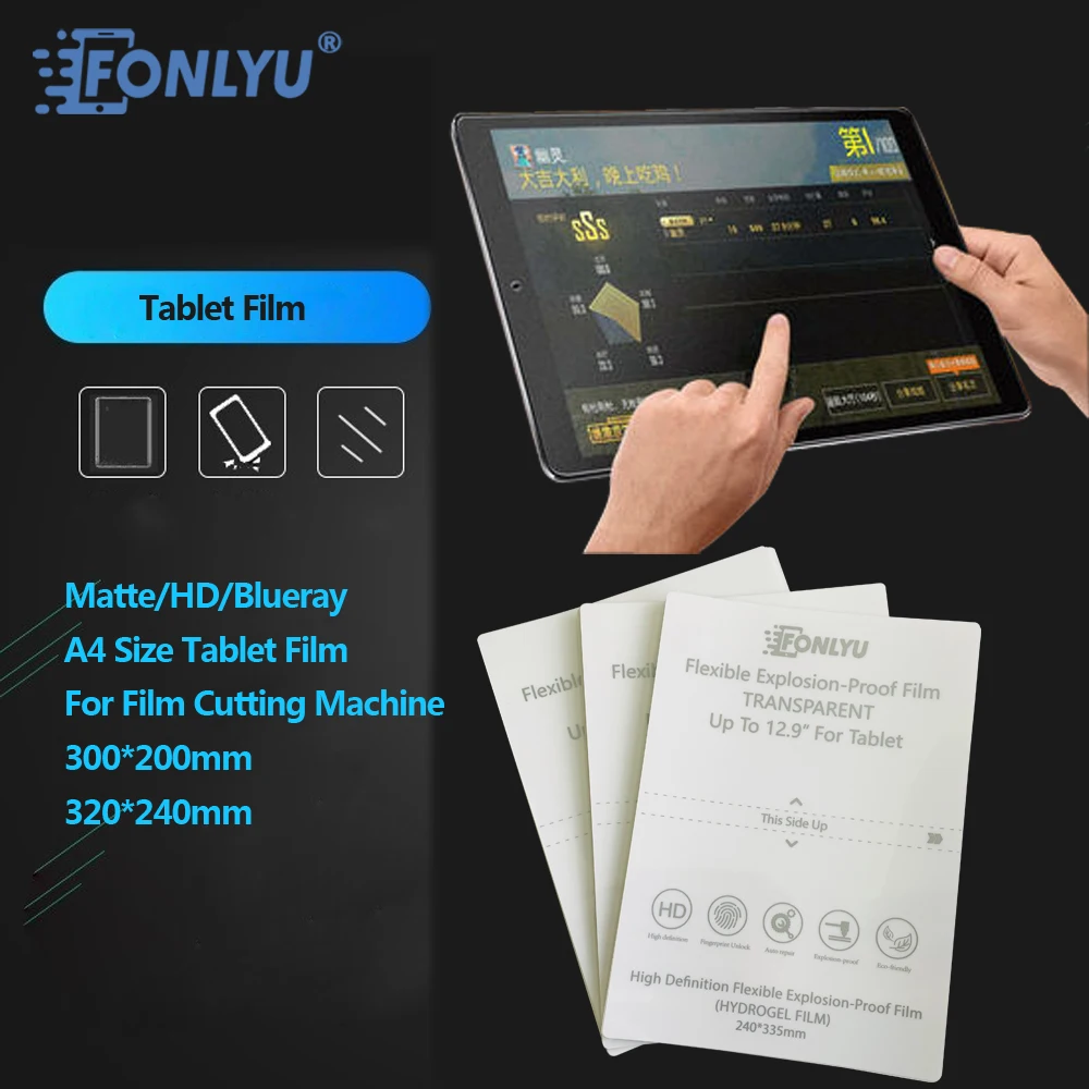 

FONLYU 10pcs Hydrogel Film Soft Film Screen Proctector Película Hidrogel Tablet Skin Film Cutting Machine For Ipad Up To 13 In