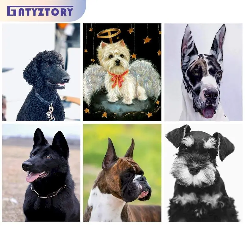 

GATYZTORY Diamond Painting Full Round/Square Dog Diamond Embroidery Sale Animals Mosaic Decor For Home Gift