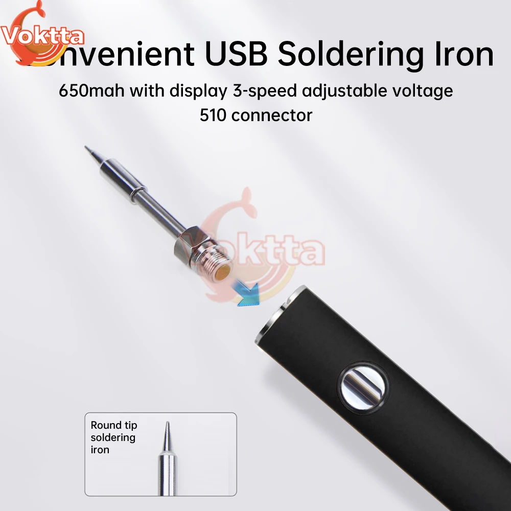 650mAh 510 Thread Battery Pen Electric Soldering Iron Adjustable Voltage Smart Power Tool Heating Solder Iron Welding Kit