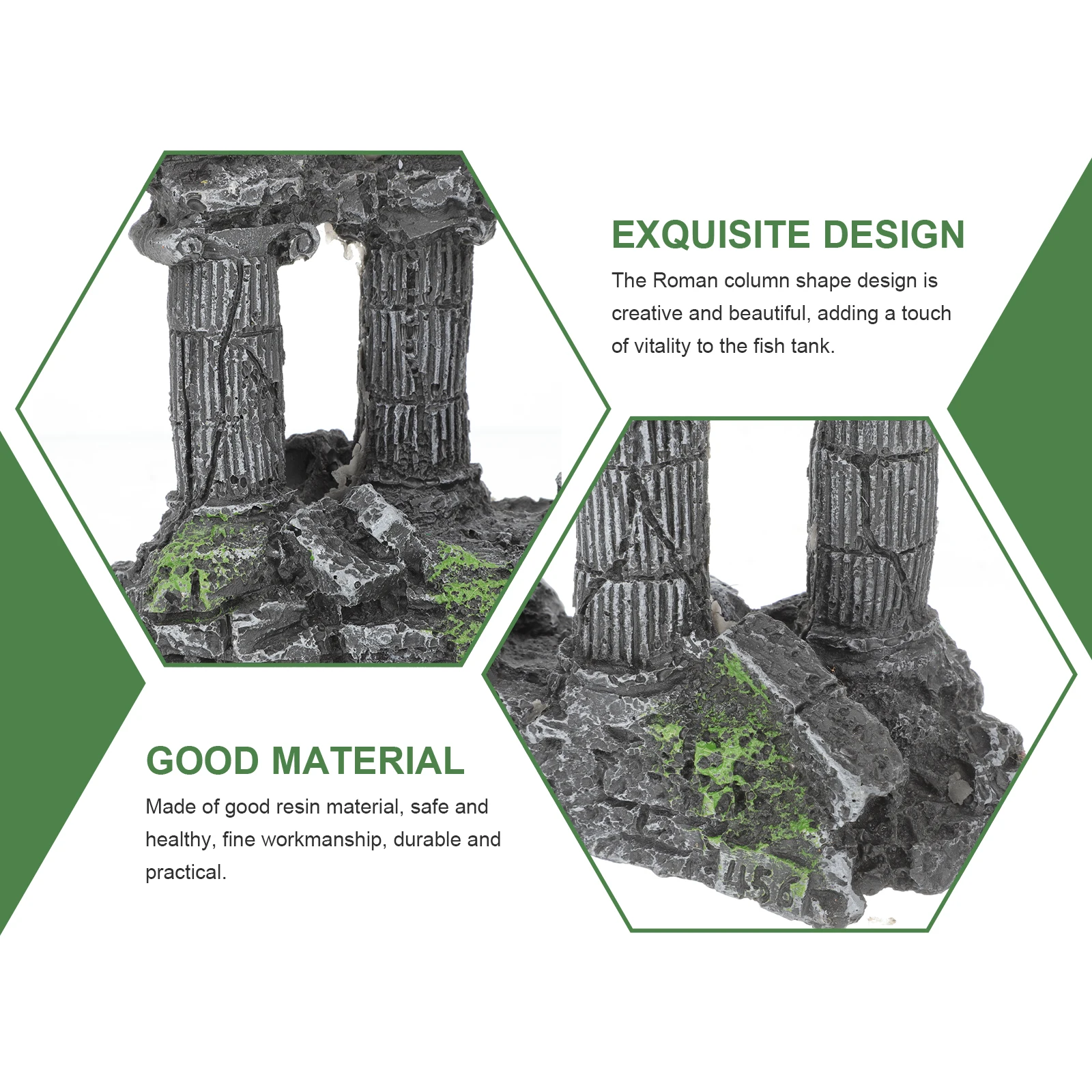 

Aquarium Roman Column Resin Decoration Fish Tank Ornament Realistic Resin Craft Aquarium Landscape Fish Tank Accessories Shrimp