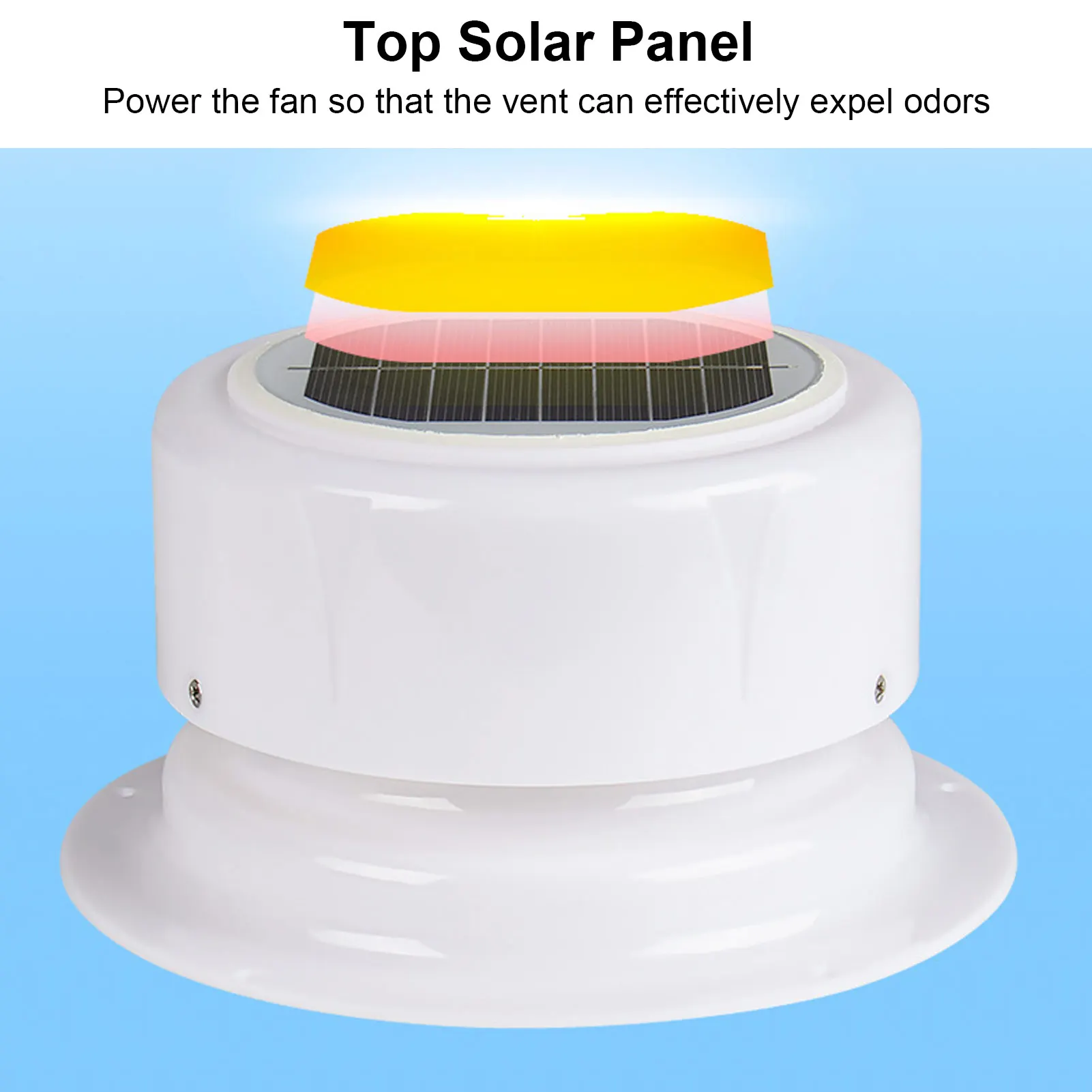 

RV Solar Exhaust Fan Solar Powered Vent Fan with Mounting Screws Ceiling Exhaust Ventilation Fan for RV Boat Trailer Camping Car