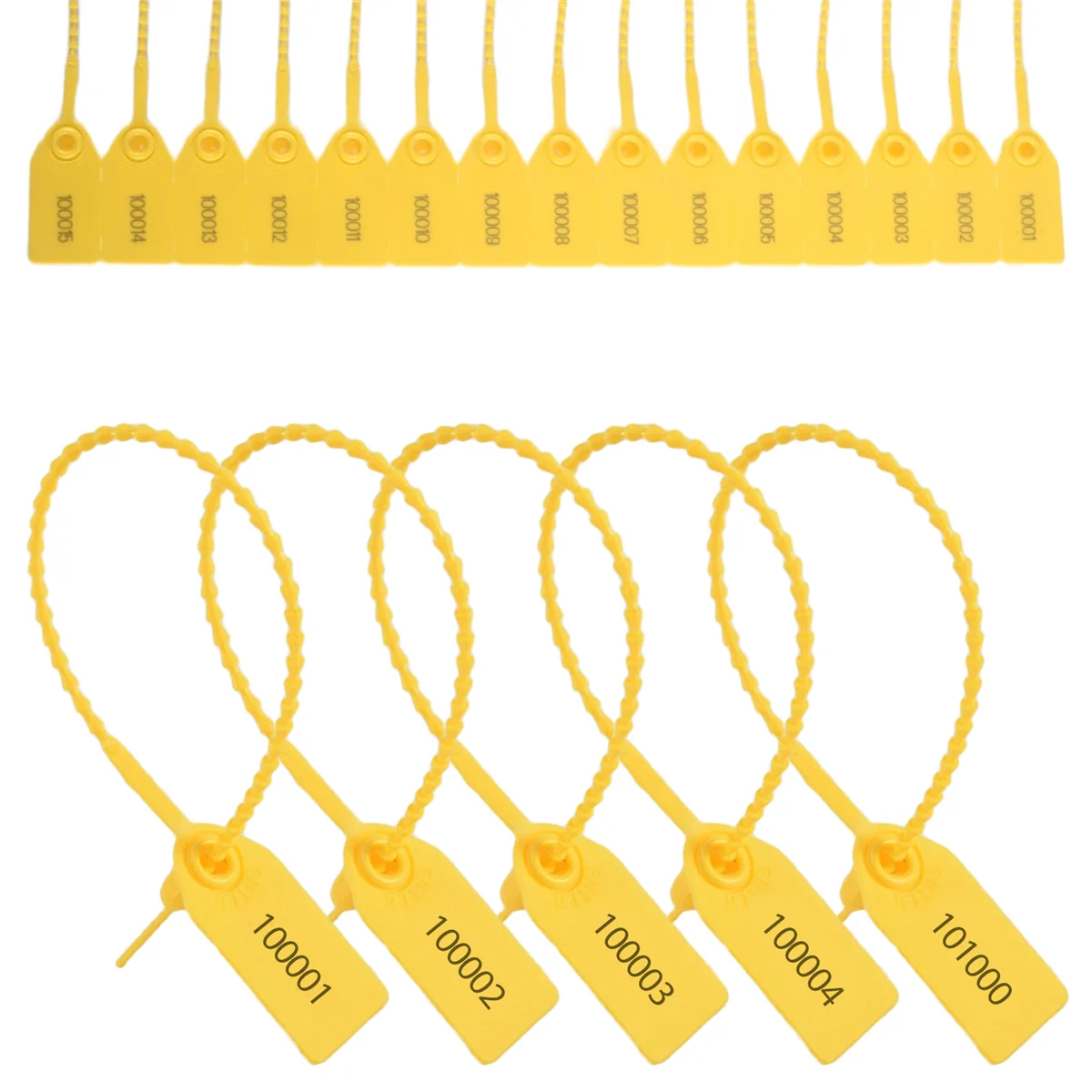 

Promotion!1000 Pcs Plastic Tamper Seals Tags Security Tags Seals Safety Numbered Zip Ties Labels (Yellow)