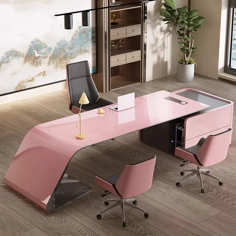 Luxury Console Office Desks Study Conference Desktops Storage Executive Gaming Table Modern Shelf Bureau Meuble Desk Supplies