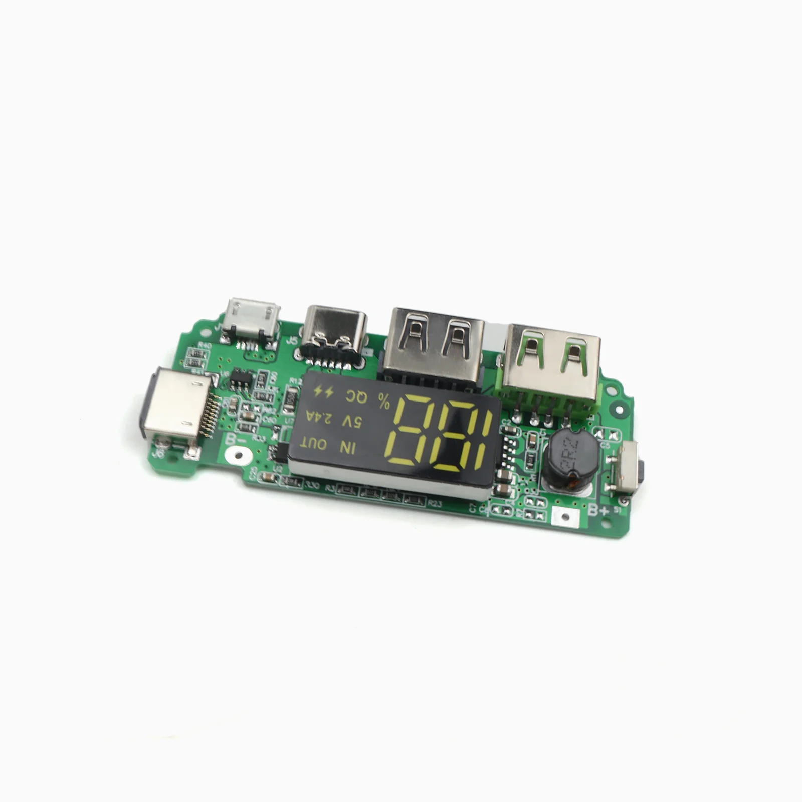 18650 Lithium Battery Charger Module 5V 2.4A Dual USB Type-C Micro LED Display for Mobile Power Bank DIY Charging Board