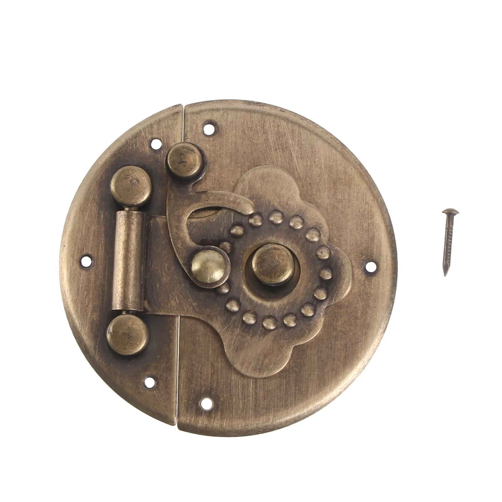 1Pcs Retro Style Decorative Lock Copper Jewelry Replacement Buckle Vintage Wooden Cabinet Latch DIY Box Buckle