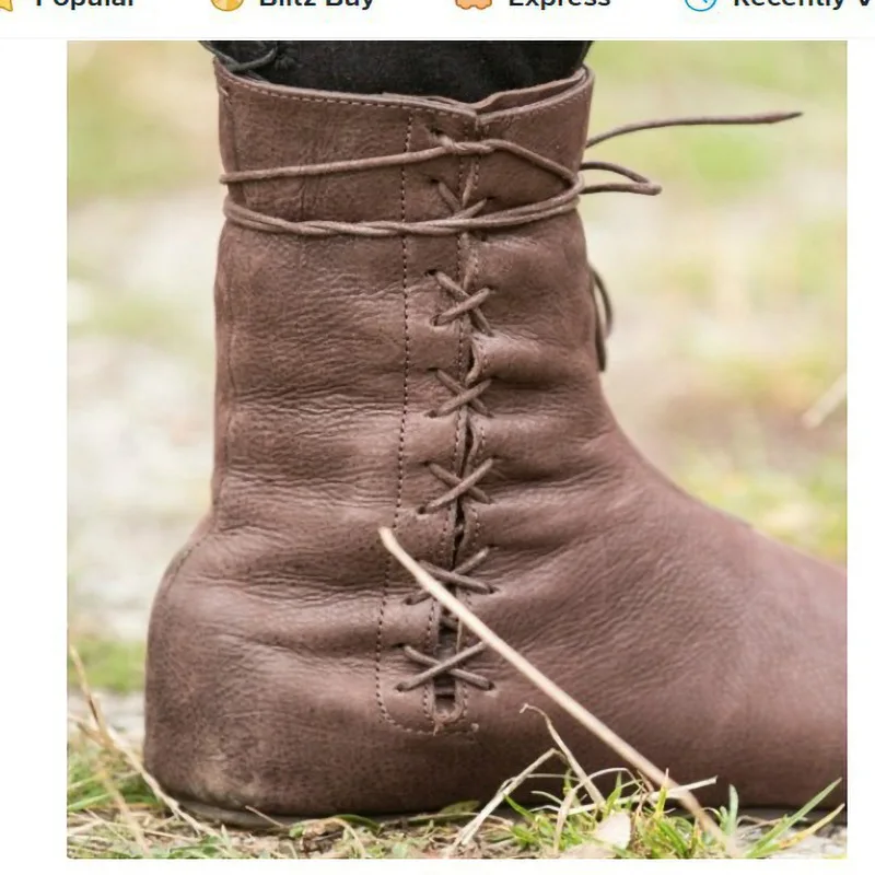 Mittelalterliche Schnür-Piratenstiefel Unisex PU-Leder Ritter Jäger Prinz Cosplay Schuhe Herren Halloween Karneval Bühnenparty Kostüm – Detail 4