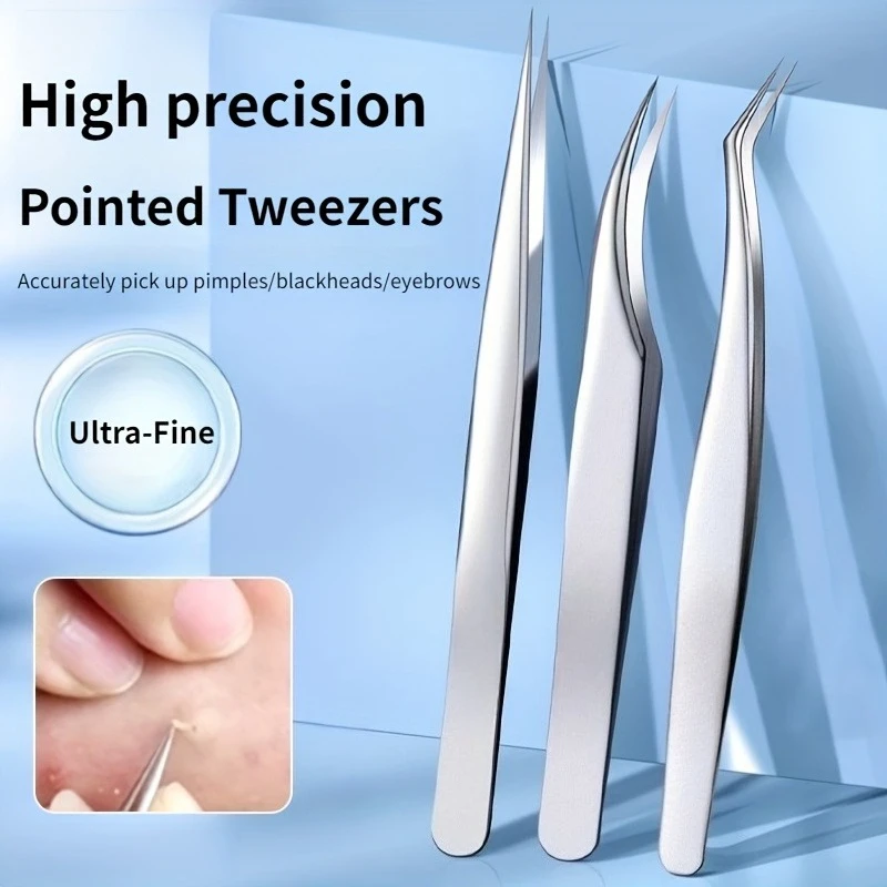 مجموعة إبر مطورة مكونة من 3 قطع، إبرة الرؤوس السوداء، أداة إزالة البثور للاستخدام المنزلي، تصميم مقاوم للخدش، البثور/الرؤوس السوداء/الرؤوس البيضاء #1