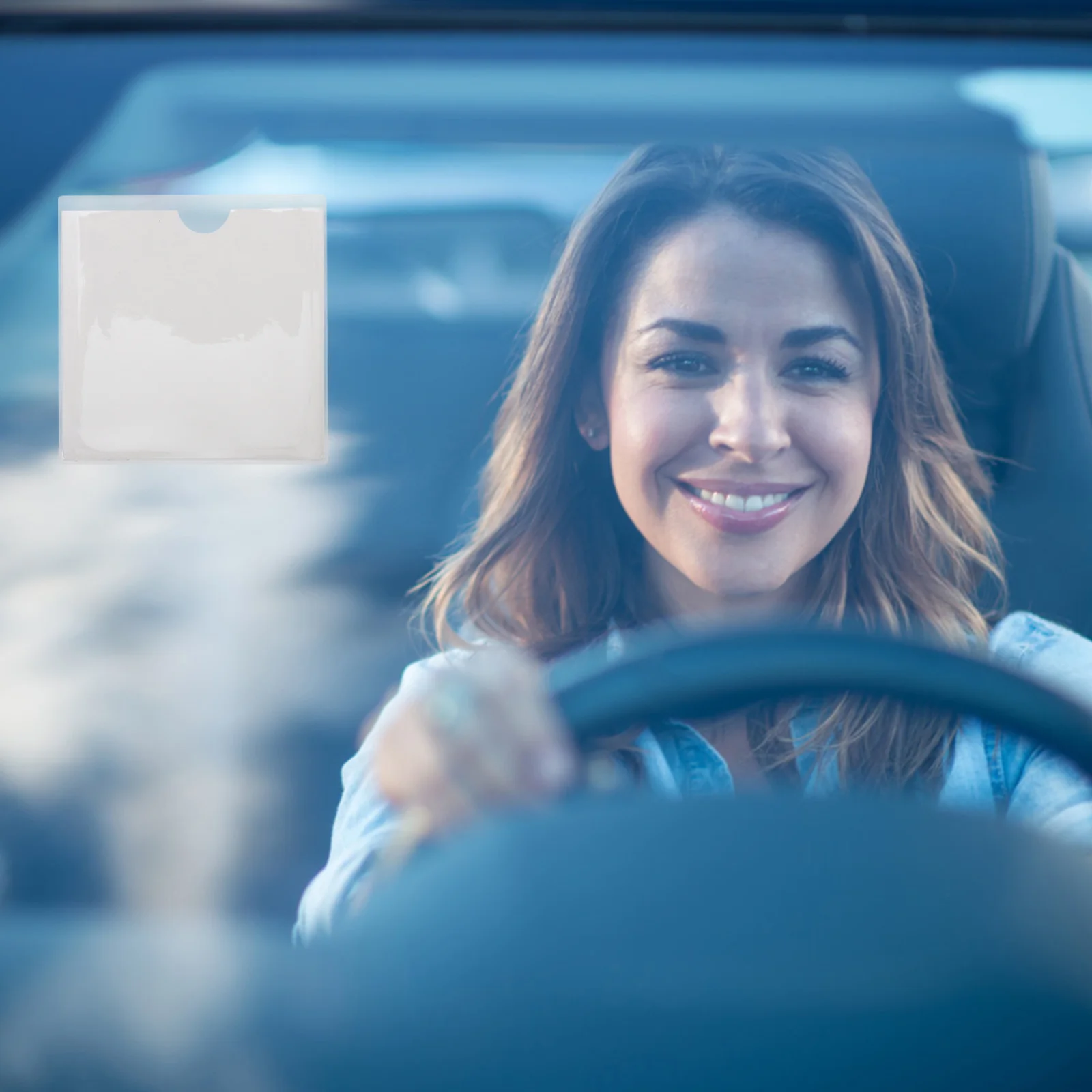 

10Pcs Clear Label Card Holders Adhesive Index Pockets for Storing Photos Gift Cards Postcards Strong Hold Semi Circular Opening