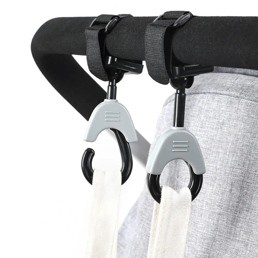 2Pcs Baby Stroller Hanger Strong Load-bearing 360 Degree Rotation Hanger Baby Bag Pram Hook For Household