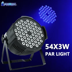 54x3W LED Par Light RGBW Disco Wash Light8 Channels DMX 512 LED Uplights Stage Lighting Effect Light for Wedding Party Events