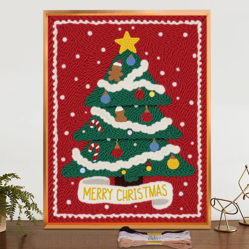 

Punch Needle Embroidery Kit Christmas Gift Starter Set For Adult Beginner Funny Handicraft Kit Needlework DIY Christmas Tree