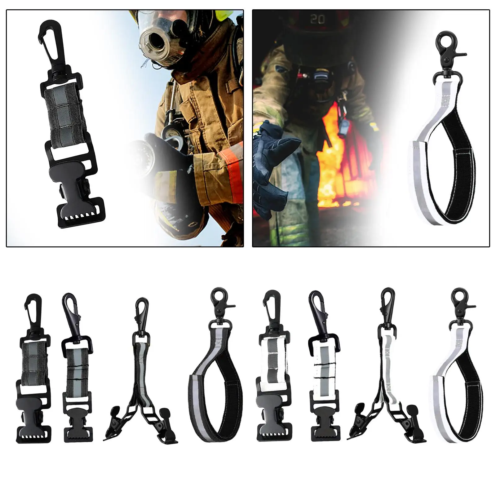 Firefighter Glove Strap Turnout Gear Quick Release Heavy Duty for Welding Gloves Portable Reflective Nylon Work Glove Strap