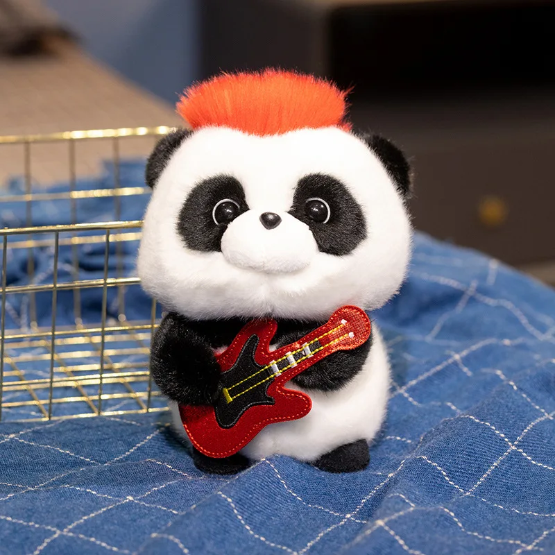 

Happy Panda Band Plush Toys Delicate Cute Cartoon Drummer Singer Guitarist Panda Doll Funny Desktop Toys Kawaii Kids Gift