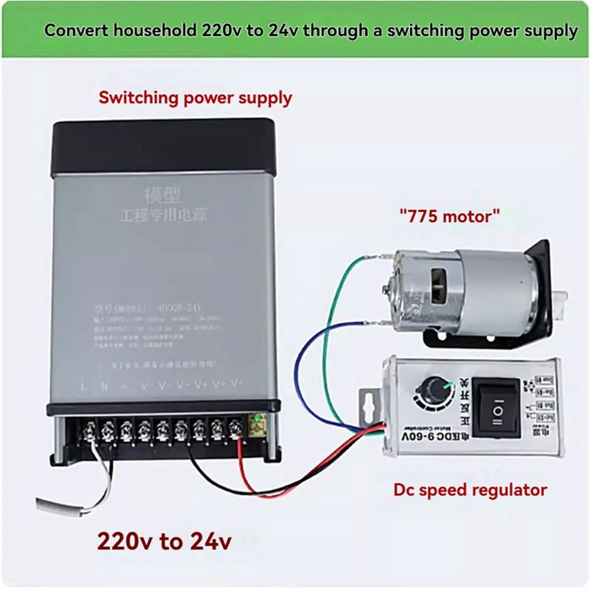 تيار مستمر 9 فولت-60 فولت PWM وحدة تحكم في سرعة محرك التيار المستمر 20A 1000 واط سرعة التحكم إلى الأمام عكس توقف التبديل تيار مستمر 9 فولت-60 فولت 775 795 895 المحرك #3