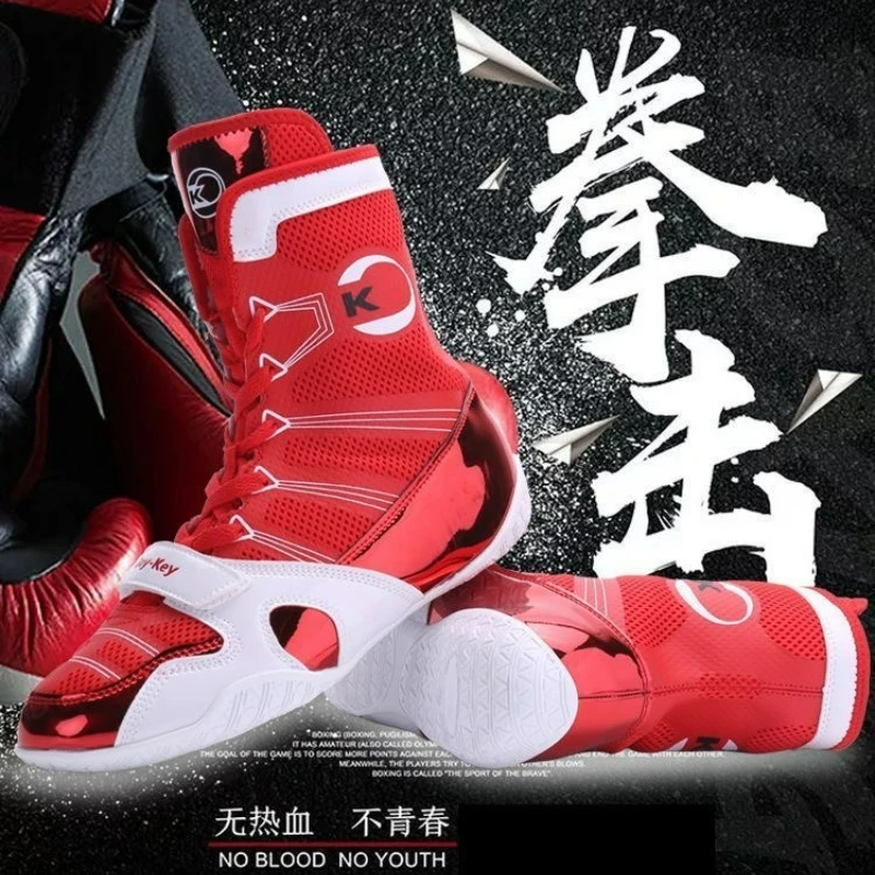 

Professional Boxing Sneakers Men Black Red Wrestling Shoes Mens Wearable Gym Training Shoe Man Fighting Shoes