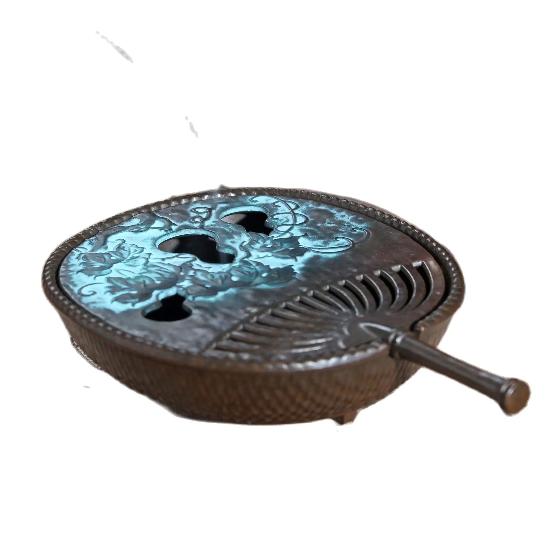 

Chinese Style Fan Plate Incense Burner Holder Alloy Sandalwood Incense Burner Hollow Incense Path Incense Burner