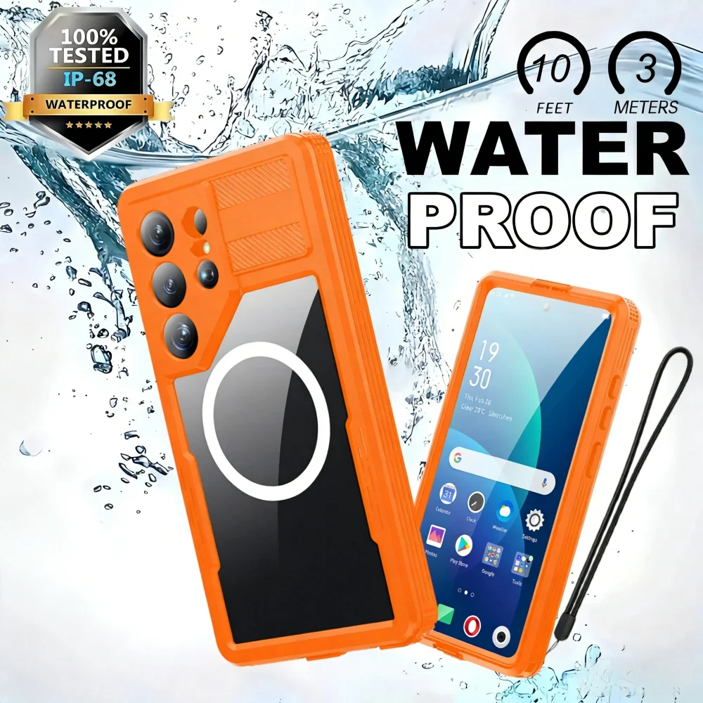 360° Full Protection Ip68 Waterproof Snorkeling Case For Samsung Galaxy S26 Ultra,s26 Plus Shockproof, Dustproof,snowproof Cover