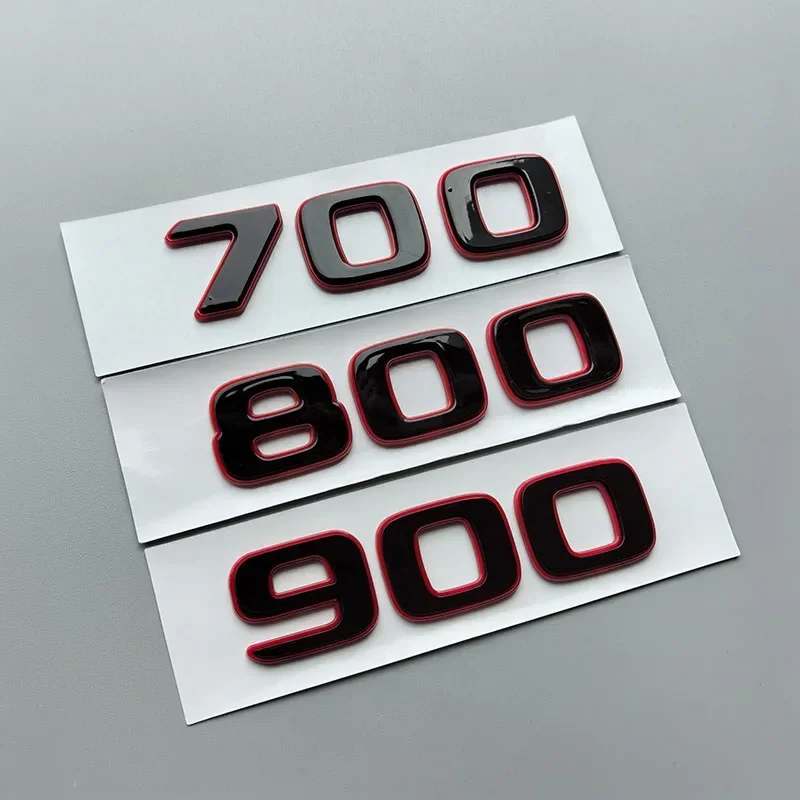 Dual Colors Flat Font Letters Numbers 700 800 900 Refitting Rocket Edition ABS Car Emblem Logo Sticker