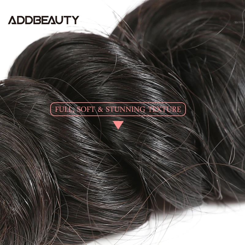 Addbeauty Loose Wave Raw Virgin Human Hair Bundles for Women 3/4pcs Brazilian One Donor Human Hair Weft Bleached Hair Weaving