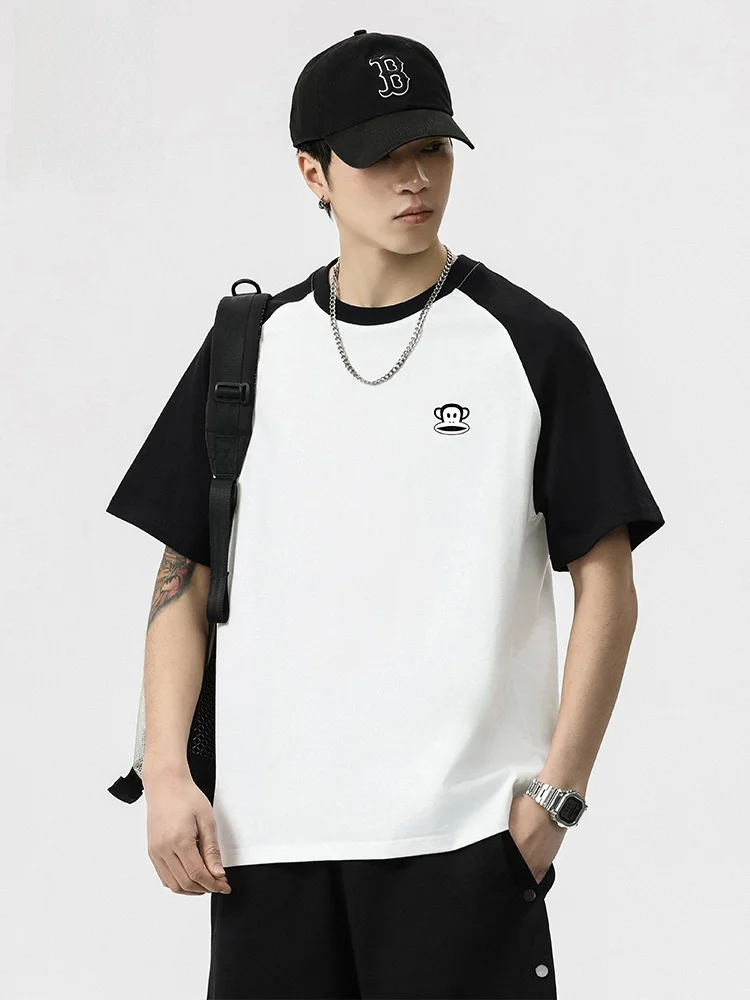 

Летняя повседневная мужская футболка PaulFrank в стиле High Street, универсальный топ с круглым вырезом, удобная хлопковая футболка с коротким рукавом.