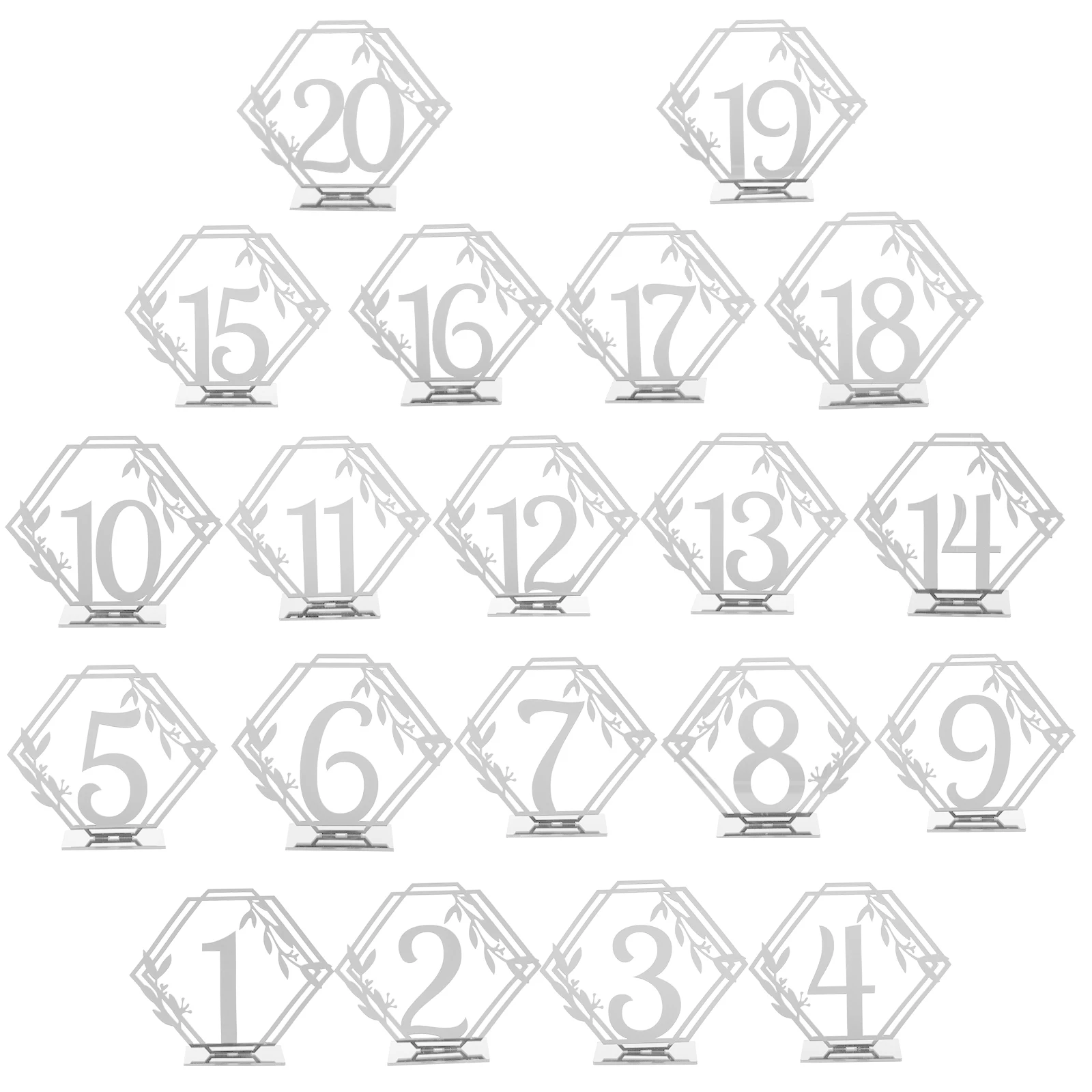 

20 Pcs Table Numbers Elegant Acrylic Reusable Wedding Decor Banquet Birthday Party Supplies Stylish Seat Cards