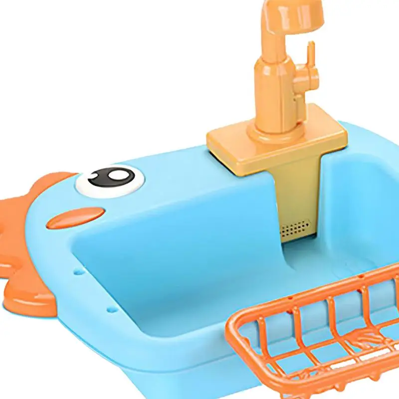 Kids Sink With Running Water Sink Playing Toy Tableware Accessories Multi-Functional Kitchen Pretend Playset For Fun For