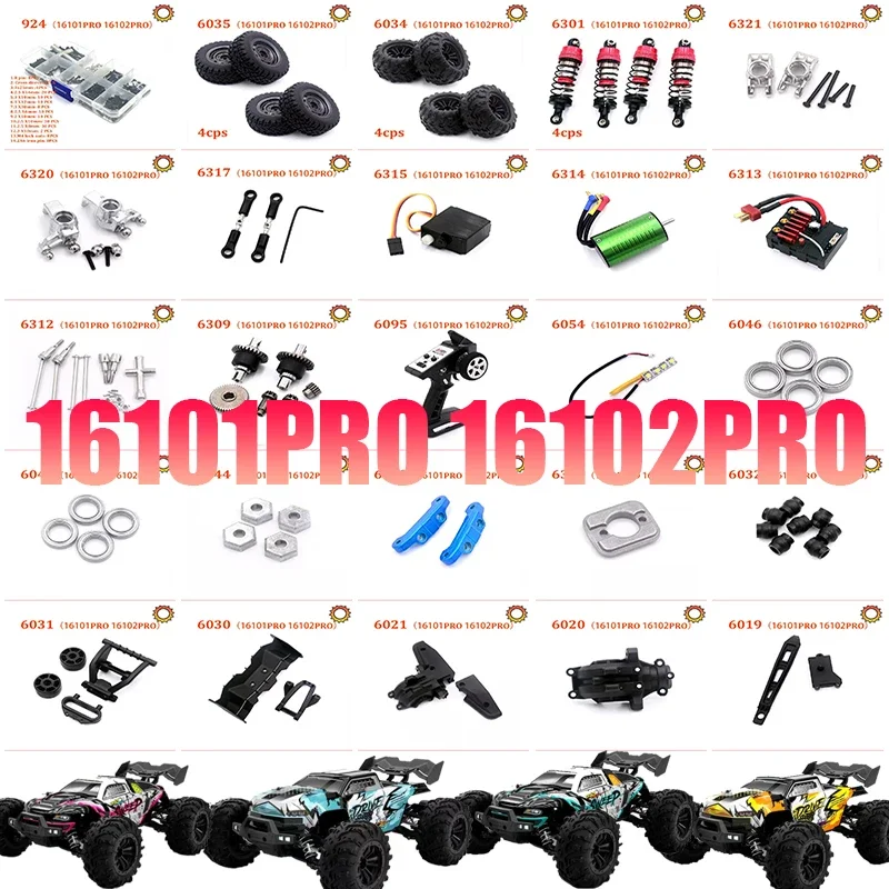 

SCY 16101 PRO 16102 PRO RC Automotive Parts Turning Shaft Gear Bearing Pull Rod Steering Cup Swing Arm Motor Tire Screws