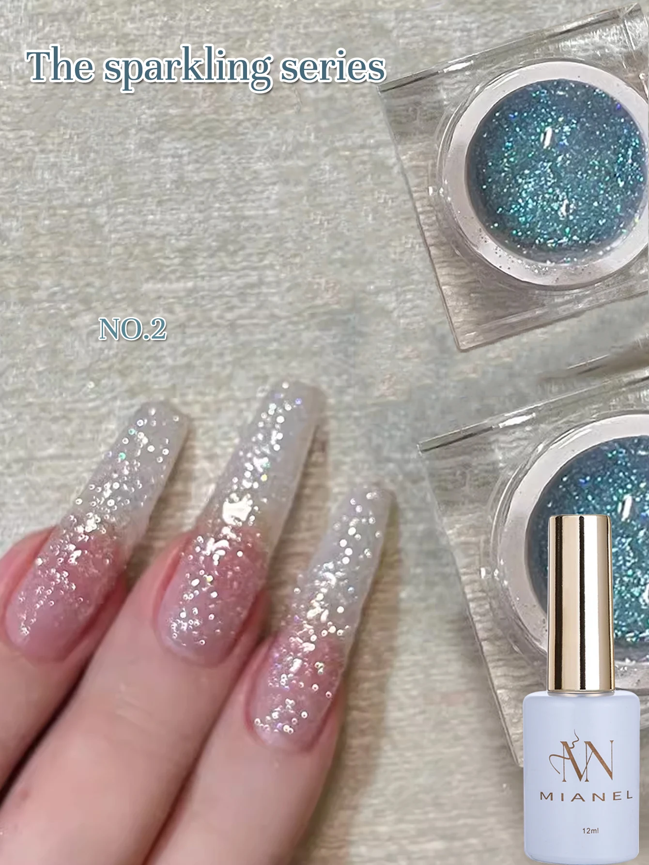 MIANEL 12ML 4 مجموعة ألوان مبيعا على الطراز الياباني طلاء أظافر جل مع بريق لامع، طلاء أظافر صيفي أظافر بيضاء #3