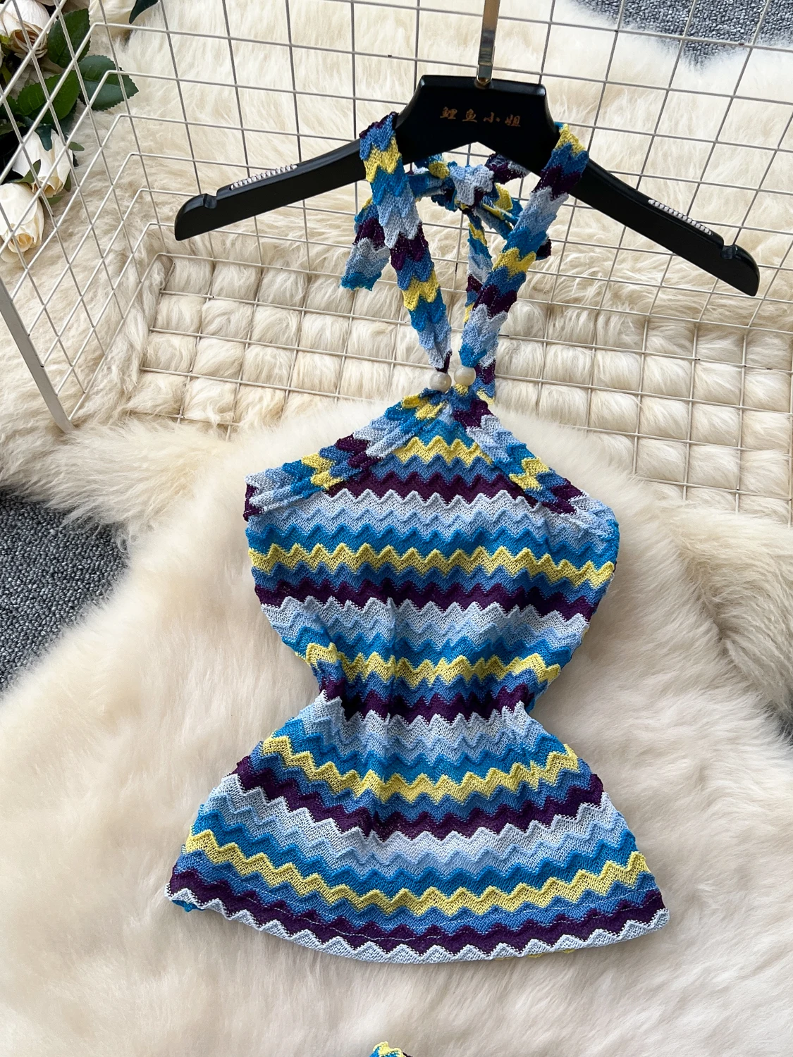 

Vaion Wear, женский вязаный укороченный топ в полоску и юбка с высокой талией, летняя одежда из двух предметов, повседневная одежда для поездок на работу