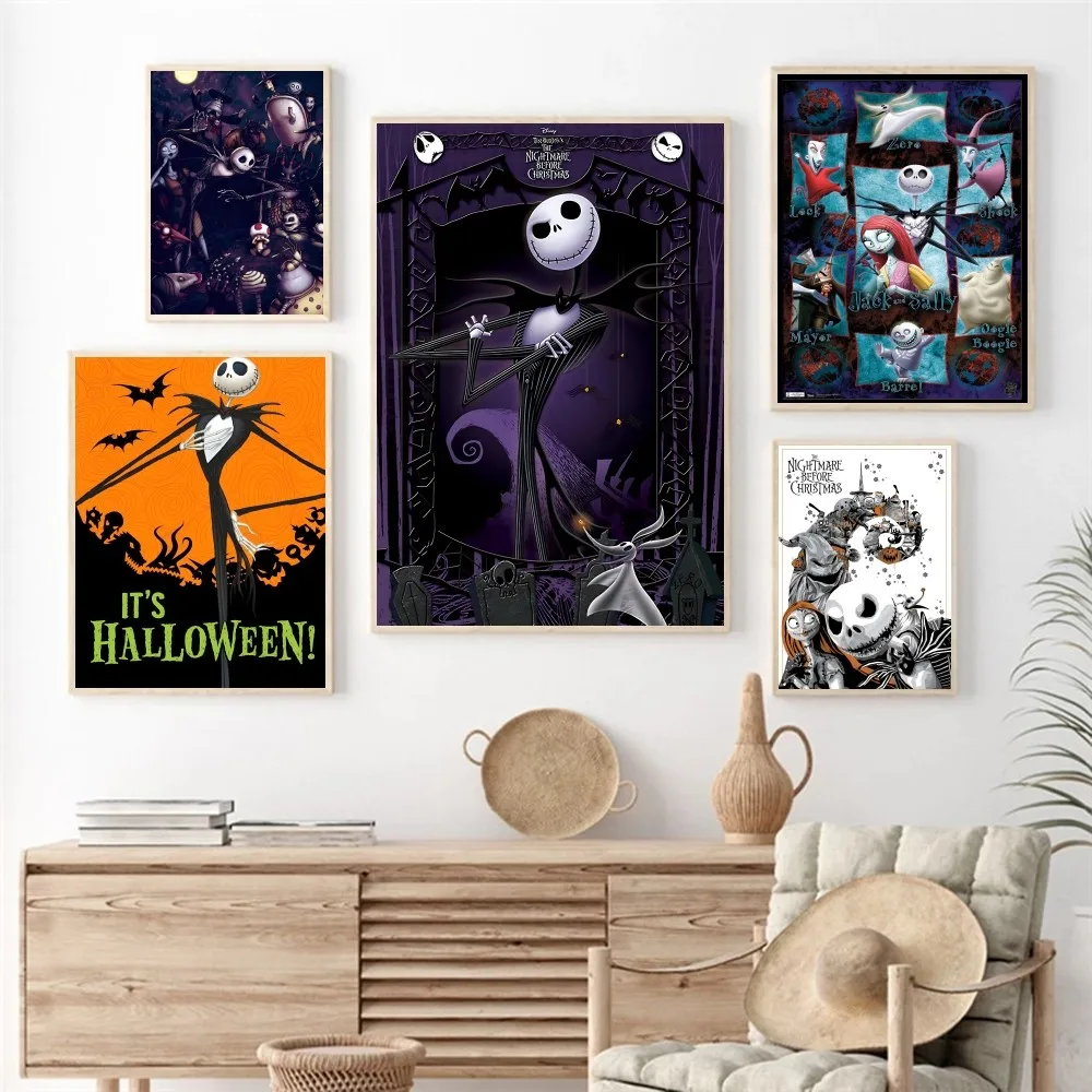 Anime T-The Nightmare Before Christmas Poster Paper Print Home Living Room Bedroom Entrance Bar Cafe Art Painting Decoration