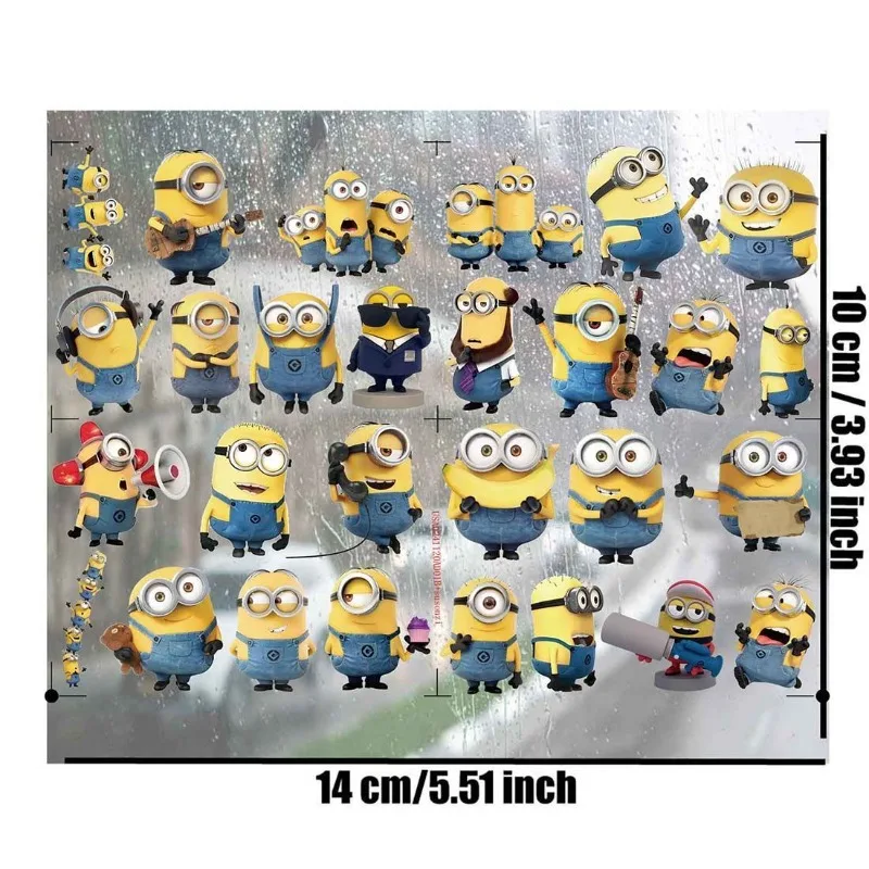 New Minions Despicable Me Kevin Bob Dave Cartoon Kawaii Hollow Three-dimensional Waterproof Sticker Creative UV Transfer Sticker - view 6