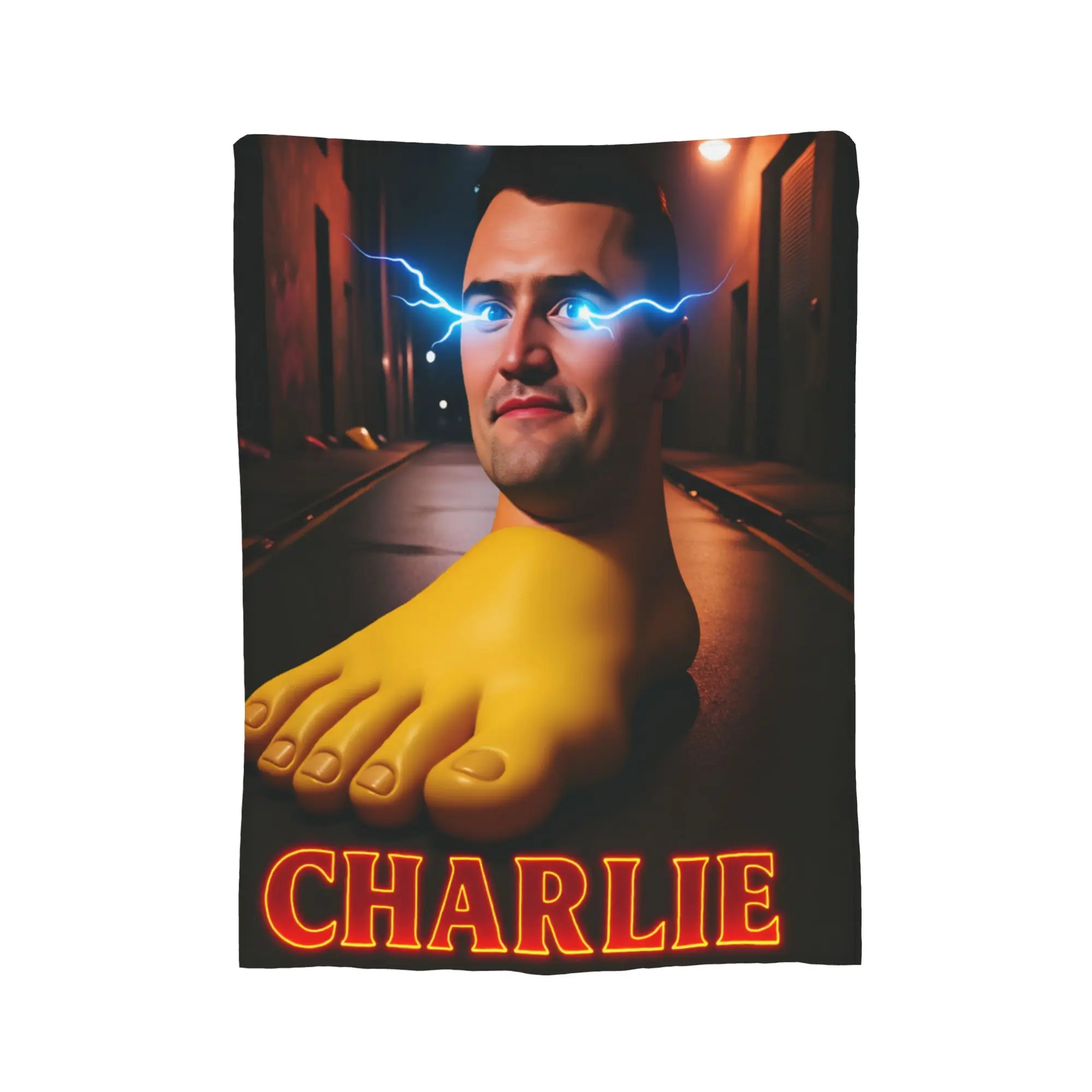 Charlie Kirk Giant Foot Blanket Funny Meme Flannel Novelty Breathable Throw Blankets for Home Restaurant Spring Autumn