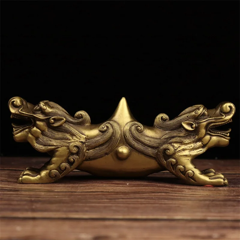 

Guyunzhai Brass Walking Tianlong The Tiger Pen Holder Calligraphy Materi