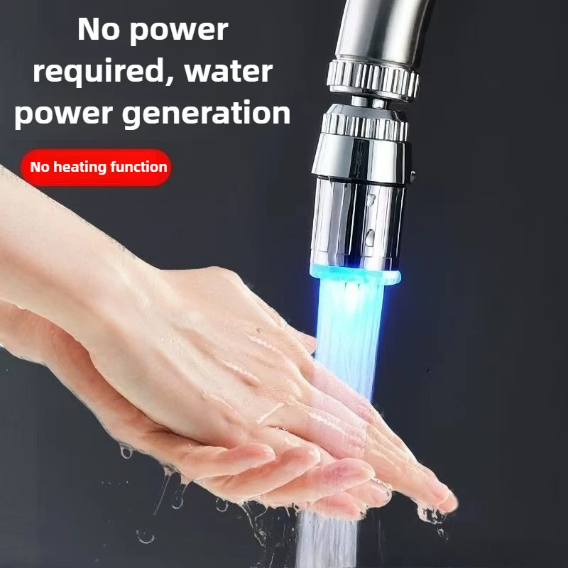 Extensor de torneira criativo, sensor de temperatura led, 3 cores, torneira iluminada, cozinha, banheiro, brilho, torneira de água, bico de chuveiro
