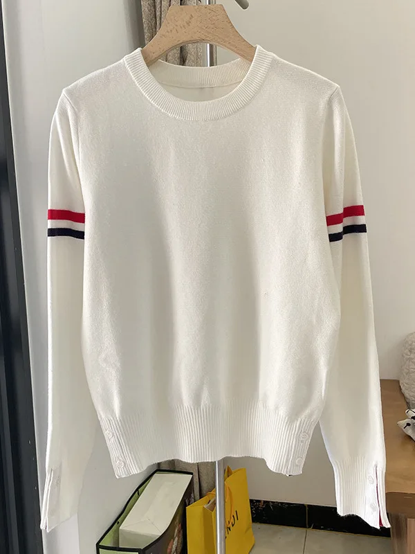 

Men's Loose Fit round Ne Knitwear Sweater Striped Sve Casual Sle Polyester Fiber Long Sve Outerwear Ci Walk