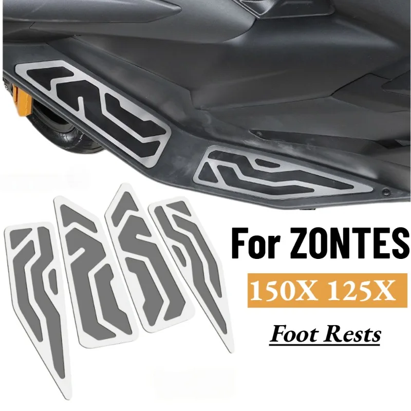 For ZONTES 150X 125X 150 125 X 2026 Motorcycle Driver Footrest Stainless Steel Anti Slip Foot Pedal Treadle Board Cover Pads