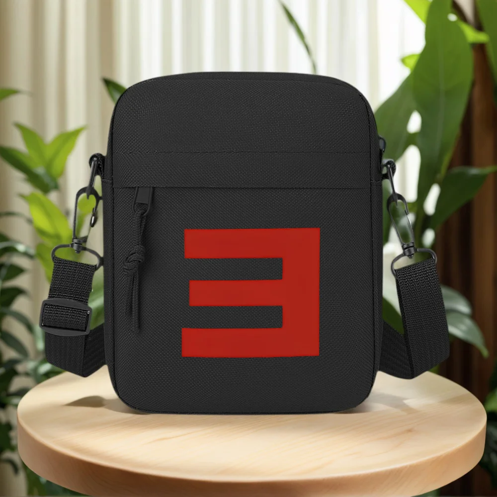 Red abstract square shape design Men Crossbody Bag Single Shoulder Women Cartoon Anime Film Printing Design Unisex