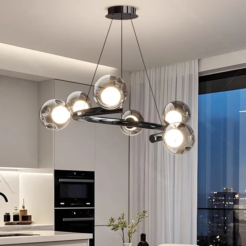 

Nordic Glass Ball LED Pendant Lights Decorative Minimalist Hanging Lamps for Dining Living Room Home Lighting Fixtures