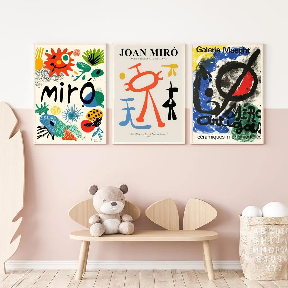 Popular Jjoan Miro Art Poster Versatile HD Waterproof Wall Art Self-Adhesive Decor for Any Space Ideal Gift